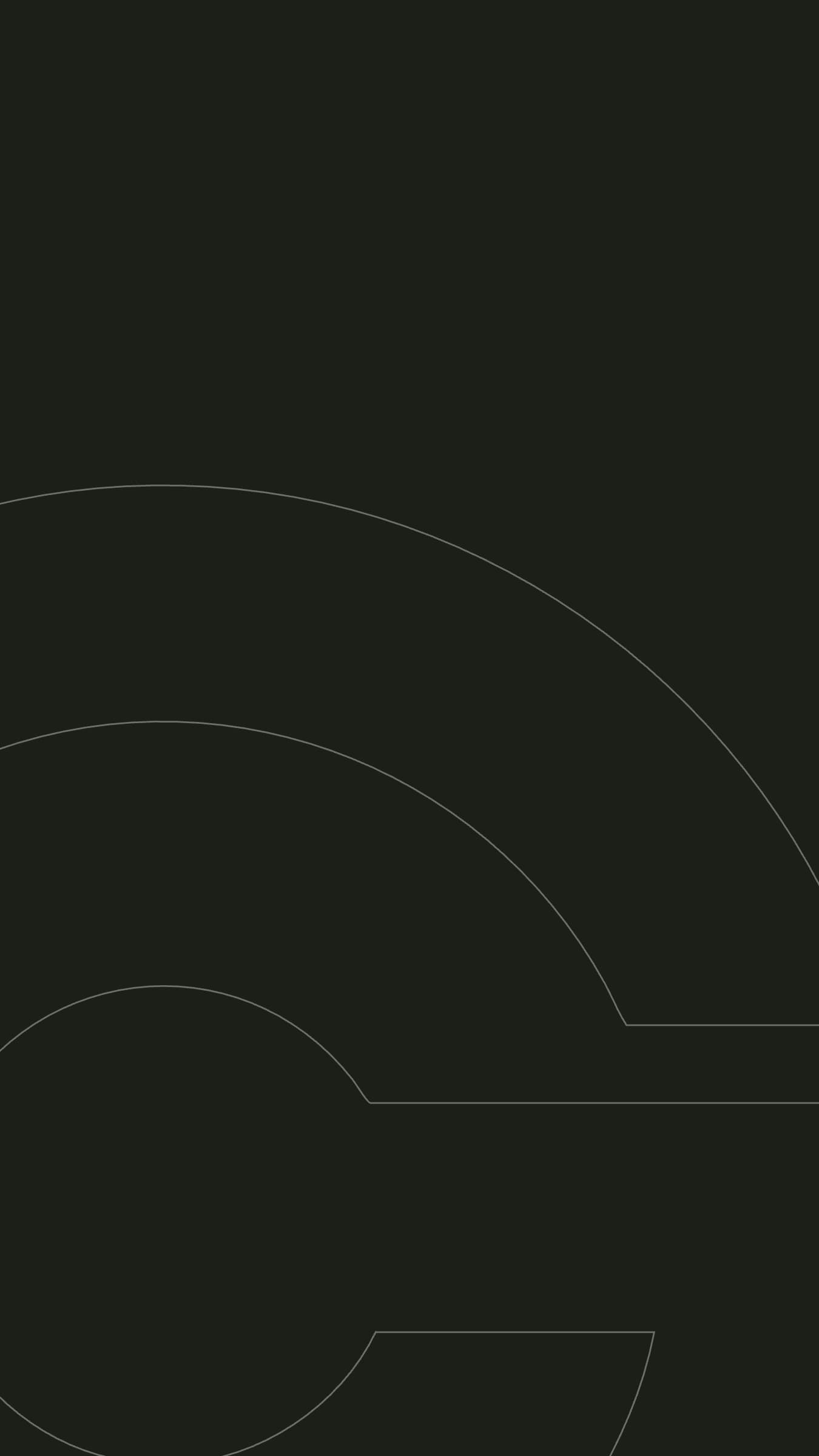 The Q symbol as a hairline outline, cropped large