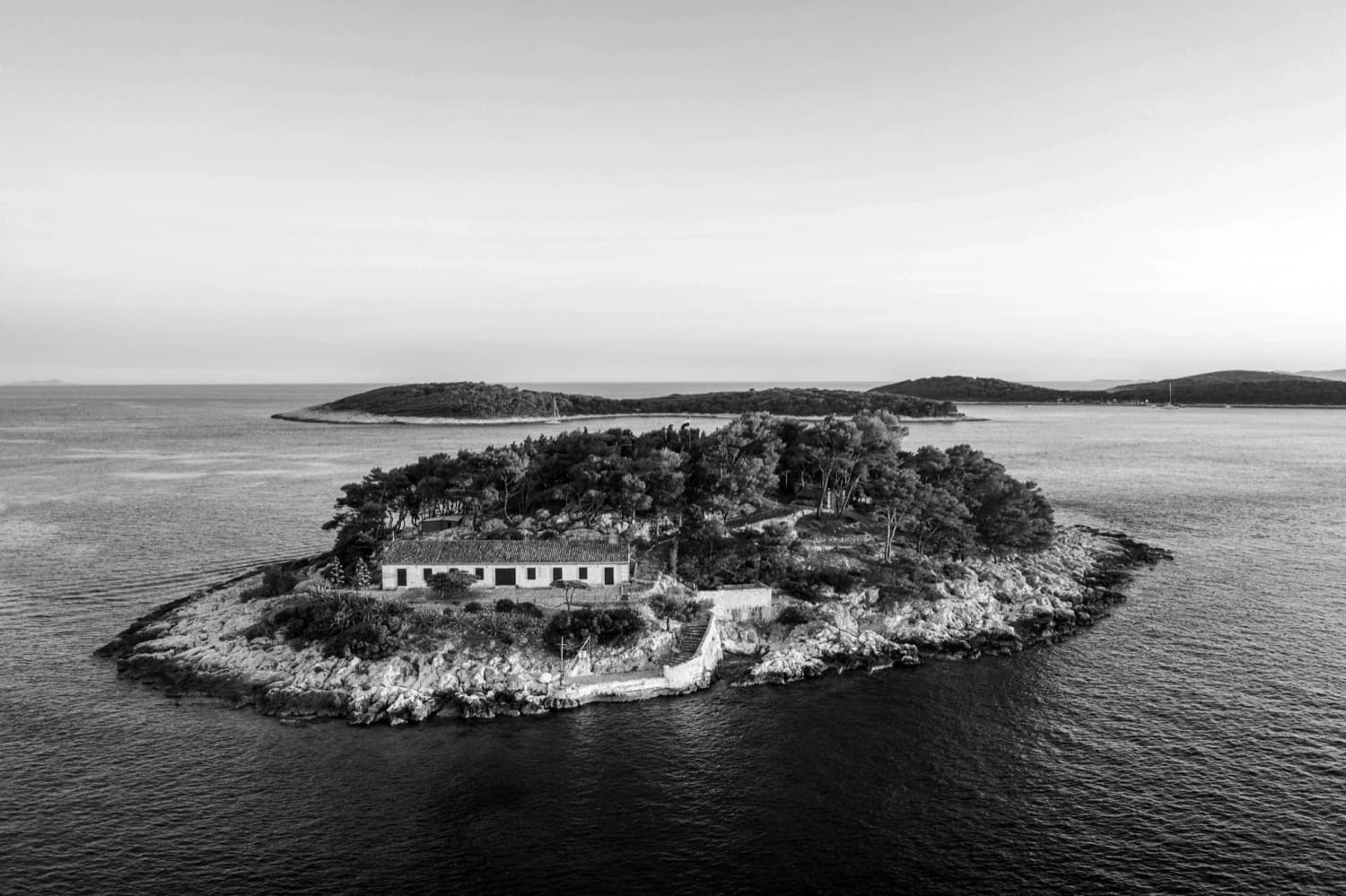 A small island seen from the air