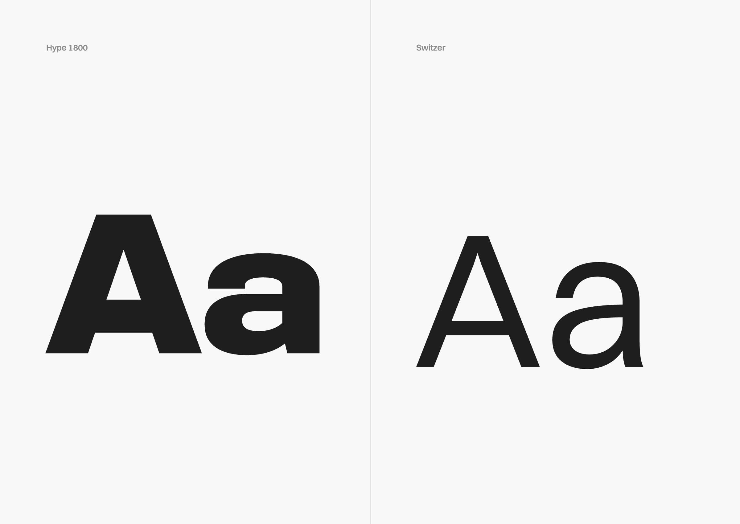 Hype 1800 for display, Switzer for text