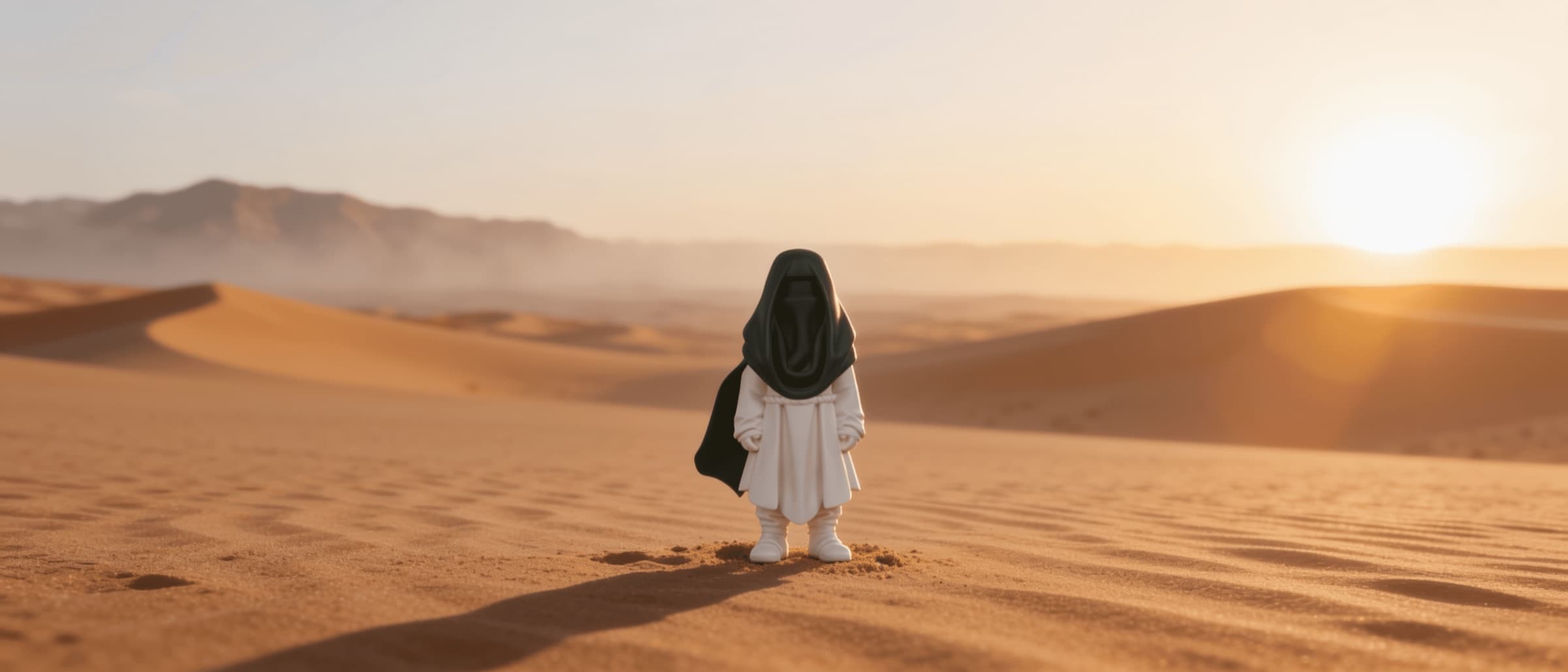 The Nomad standing in the desert