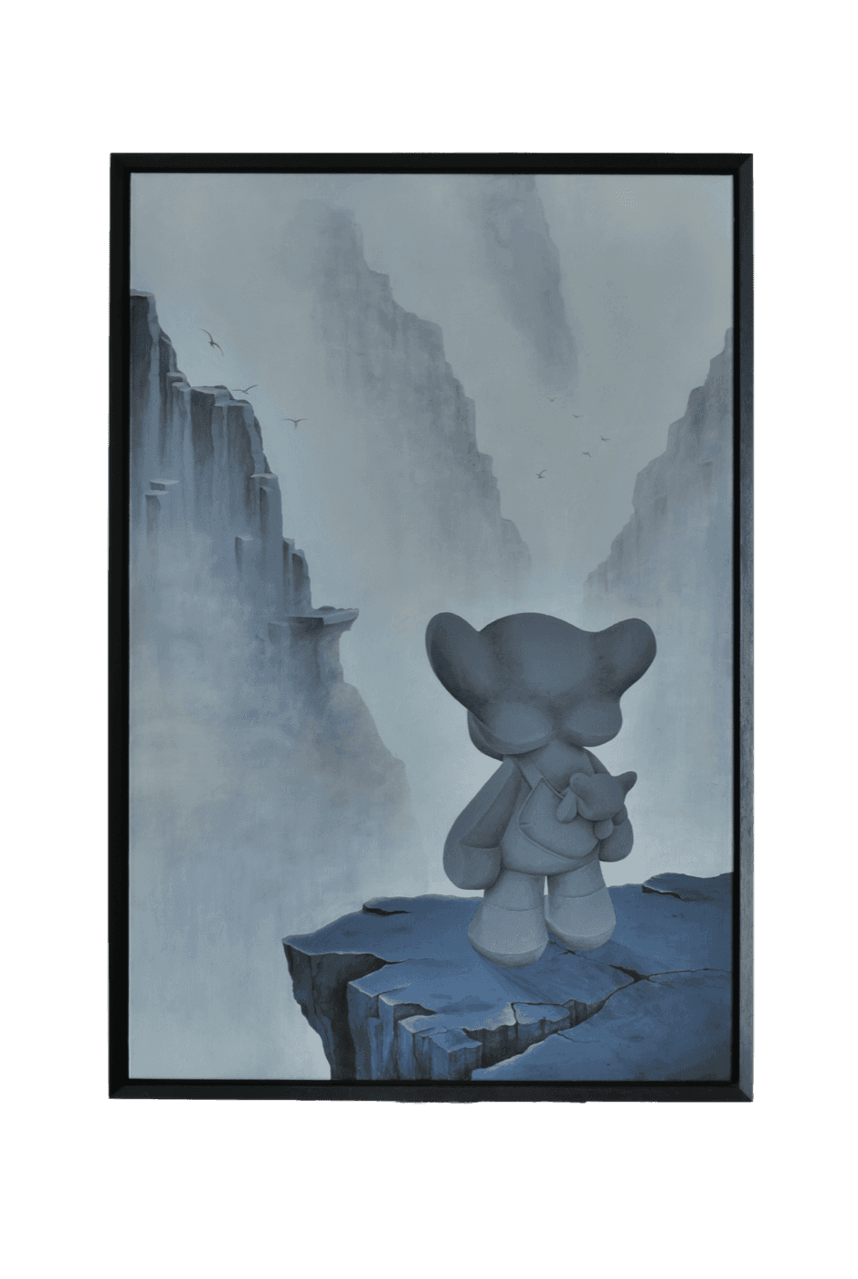 Painting of Yuki on a cliff