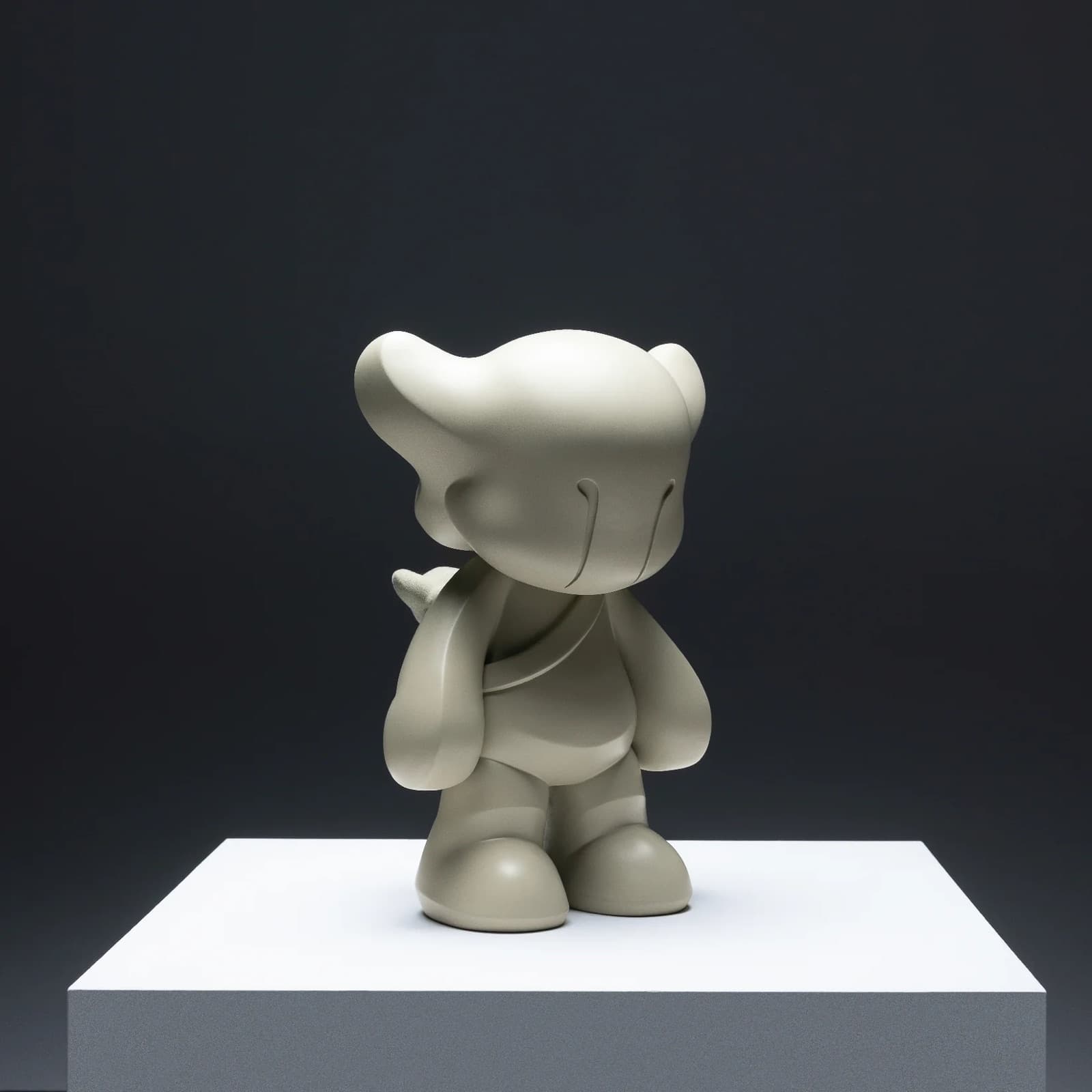 Yuki sculpture on a white plinth