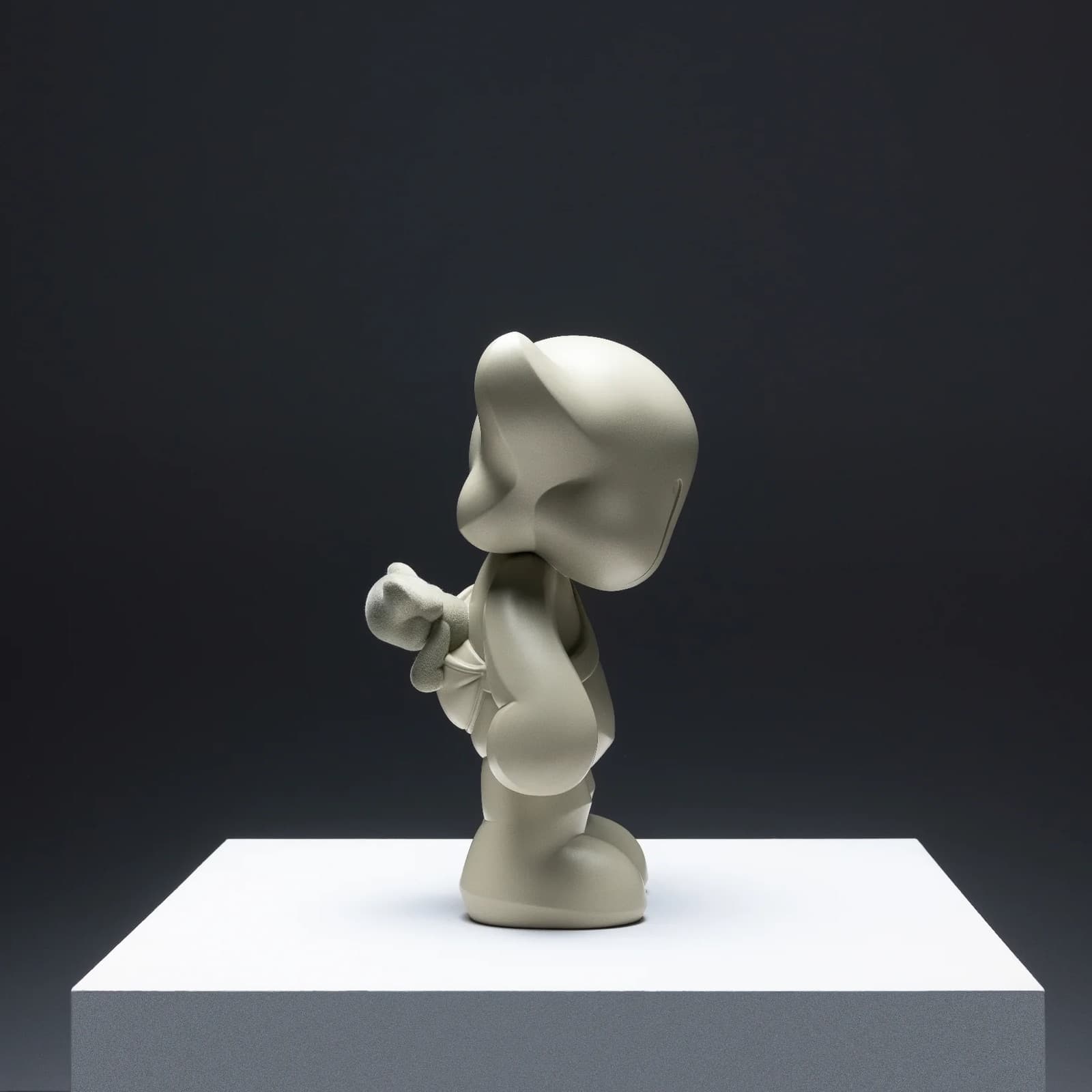 Yuki sculpture on a white plinth