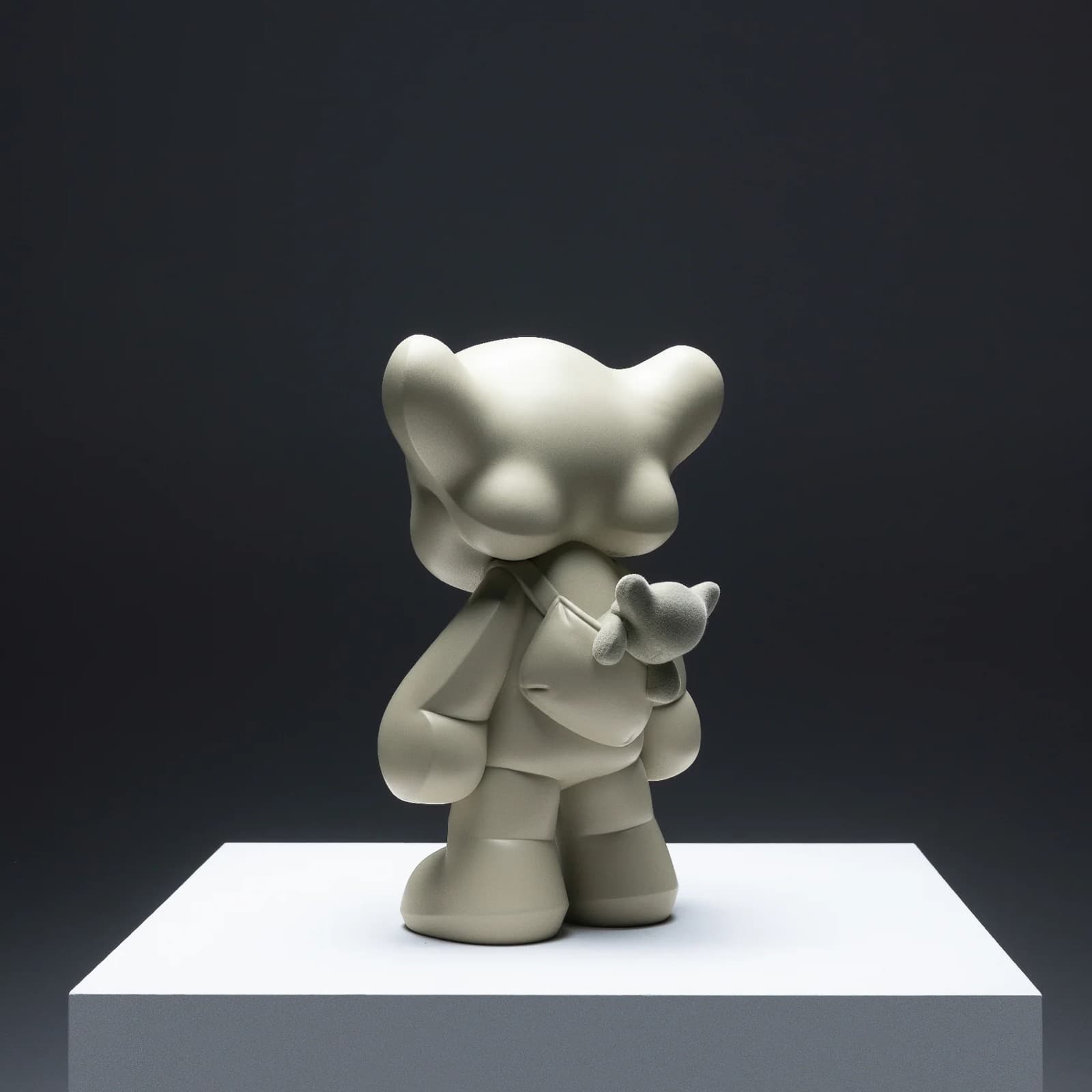 Yuki sculpture on a white plinth