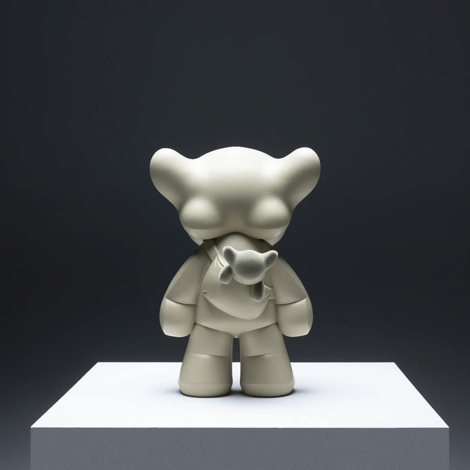 Yuki sculpture on a white plinth